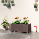 Outsunny Plastic Raised Garden Bed with Legs and Drainage Holes and Plugs