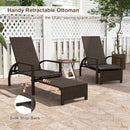 Outdoor Chaise Lounge Chair Patio Wicker Chaise Lounger with 6-Position Adjustable Backrest