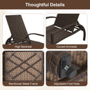 Outdoor Chaise Lounge Chair Patio Wicker Chaise Lounger with 6-Position Adjustable Backrest