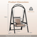 Outdoor Porch Swing with Removable Cushions and Side Tables for Garden Backyard-Black