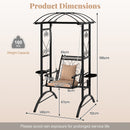 Outdoor Porch Swing with Stand and 2 Trellises for Adults Patio Swing Chair with Removable Cushions-Black