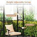 Outdoor Porch Swing with Stand and 2 Trellises for Adults Patio Swing Chair with Removable Cushions-Black