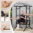 Outdoor Porch Swing with Stand and 2 Trellises for Adults Patio Swing Chair with Removable Cushions-Black