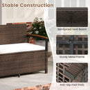 Outdoor Storage Bench with Cushion and Acacia Wood Armrests