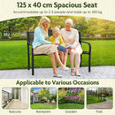 Garden Bench with Patterned Backrest and Curved Armrests