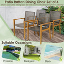 Outdoor Acacia Wood and PE Wicker Chairs with Armrests