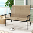 Outdoor Bench Chair With High Back And Armrests