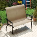 Outdoor Bench Chair With High Back And Armrests