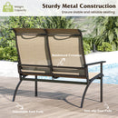 Outdoor Bench Chair With High Back And Armrests