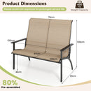 Outdoor Bench Chair With High Back And Armrests