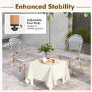 Outdoor Armless French Bistro Chair Set Of 2-Black &amp; White