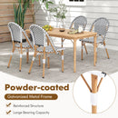 Outdoor Armless French Bistro Chair Set Of 2-Black &amp; White