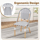 Outdoor Armless French Bistro Chair Set Of 2-Black &amp; White