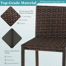 3 Pieces Patio Wicker Bar Height Table And Chair Set With 3 Rows Stemware Racks