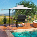 Outdoor Barbecue Canopy Tent Grill Gazebo with Side Awning-Grey