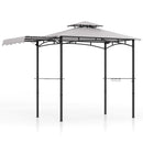 Outdoor Barbecue Canopy Tent Grill Gazebo with Side Awning-Grey