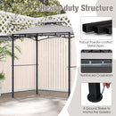 Outdoor Barbecue Canopy Tent Grill Gazebo with Side Awning-Grey