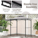 Outdoor Barbecue Canopy Tent Grill Gazebo with Side Awning-Grey