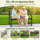 Outdoor Garden Bench with Slatted Backrest