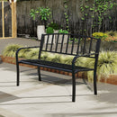 Outdoor Garden Bench with Slatted Backrest