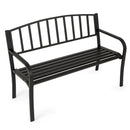 Outdoor Garden Bench with Slatted Backrest