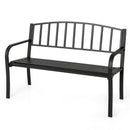 Outdoor Garden Bench with Slatted Backrest