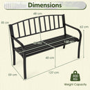 Outdoor Garden Bench with Slatted Backrest