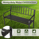 Outdoor Garden Bench with Slatted Backrest