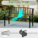 Outdoor Garden Bench with Slatted Backrest