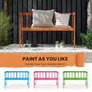 2-Person Outdoor Bench with Ergonomic Backrest and Armrests for Yard