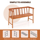 2-Person Outdoor Bench with Ergonomic Backrest and Armrests for Yard