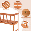 2-Person Outdoor Bench with Ergonomic Backrest and Armrests for Yard