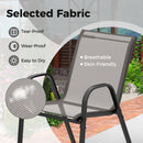 3 Pieces Outdoor Bistro Set with 2 Stackable Chairs and Round Side Table-Grey