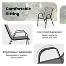 3 Pieces Outdoor Bistro Set with 2 Stackable Chairs and Round Side Table-Grey