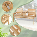 Outdoor Fir Wood Bench With Foldable Middle Table