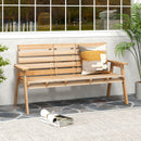 Outdoor Fir Wood Bench With Foldable Middle Table