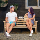 Outdoor Fir Wood Bench With Foldable Middle Table
