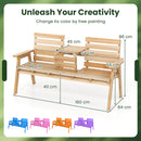 Outdoor Fir Wood Bench With Foldable Middle Table