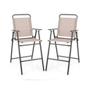 Set of 2 Outdoor Folding Bar Chairs