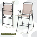 Set of 2 Outdoor Folding Bar Chairs