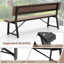 Outdoor Garden Bench with Weatherproof HDPE Backrest and Seat