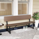 Outdoor Garden Bench with Weatherproof HDPE Backrest and Seat