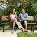 Outdoor Garden Bench with Weatherproof HDPE Backrest and Seat