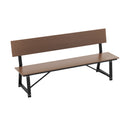 Outdoor Garden Bench with Weatherproof HDPE Backrest and Seat