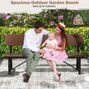 Outdoor Garden Bench with Weatherproof HDPE Backrest and Seat