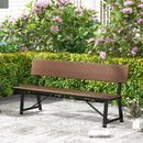 Outdoor Garden Bench with Weatherproof HDPE Backrest and Seat