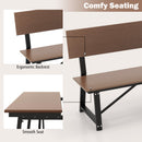 Outdoor Garden Bench with Weatherproof HDPE Backrest and Seat