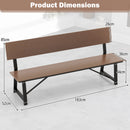 Outdoor Garden Bench with Weatherproof HDPE Backrest and Seat