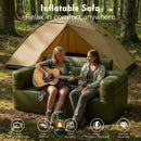 Outdoor Inflatable Couch Blow Up Air Sofa Chair with Carry Bag for Camping-Green
