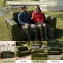 Outdoor Inflatable Couch Blow Up Air Sofa Chair with Carry Bag for Camping-Green